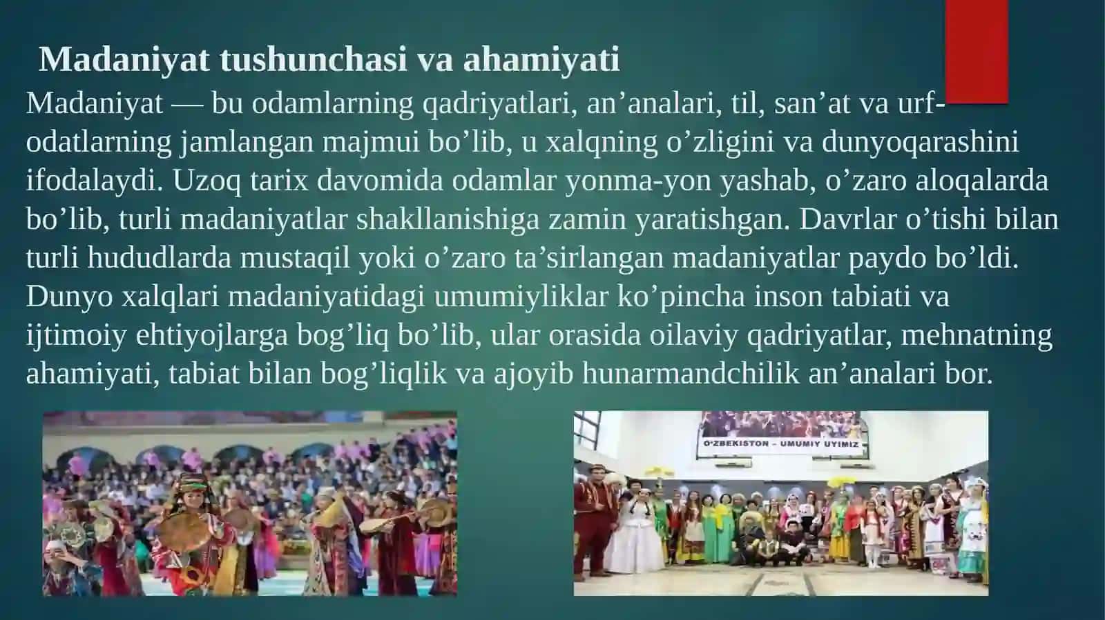 “Dunyo xalqlari madaniyatidagi umumiylik va farqlar” taqdimot 4
