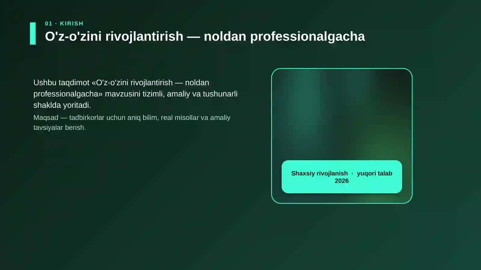 O'z-o'zini rivojlantirish 4