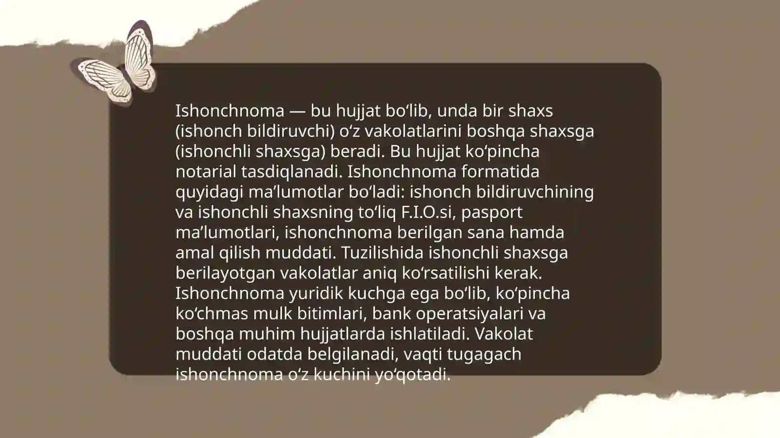 Ishonchnoma, Tilxat, Hisobot, Dalolatnoma Tayyorlash Tartibi 4