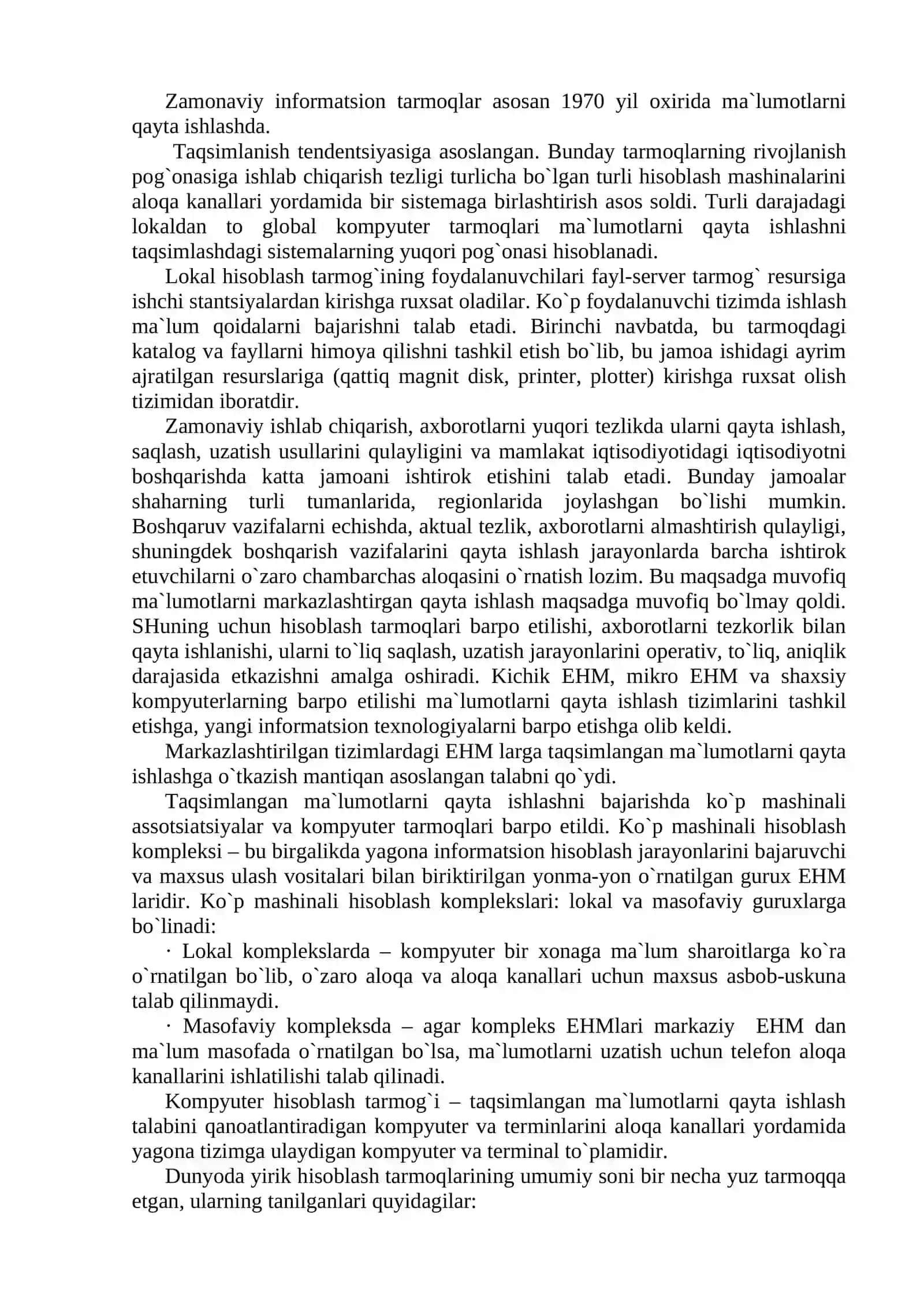 Kompyuter tarmoqlarning asosiy elementlari 4