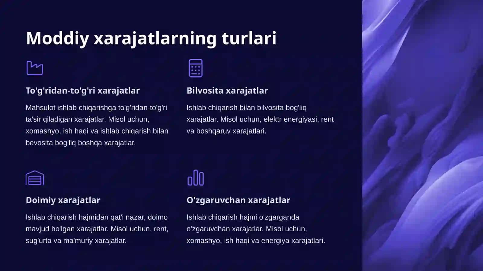 Moddiy xarajatlar hisobi 4