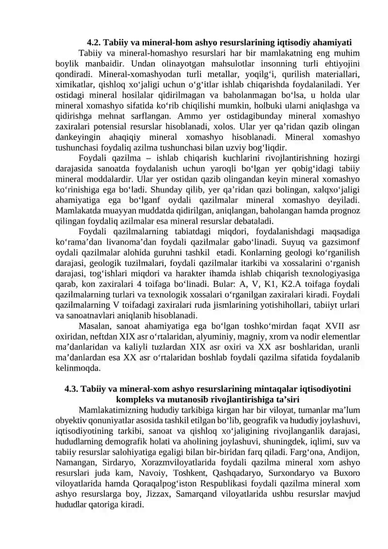 Tabiiy Resurslar Turlari 4