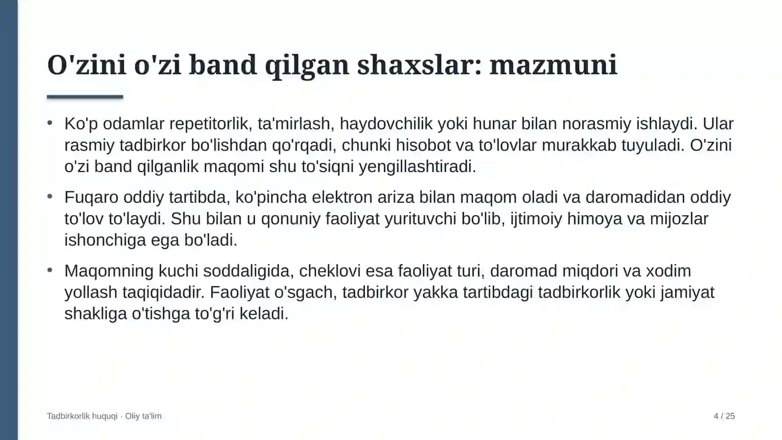 G'allachilikda o'zini o'zi band qilgan shaxslar faoliyati 4