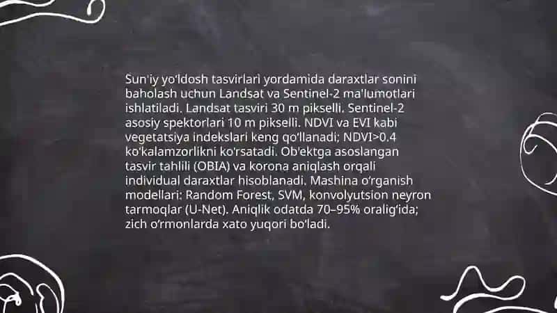 O‘rmon, undagi daraxtlar sonini aniqlash 4