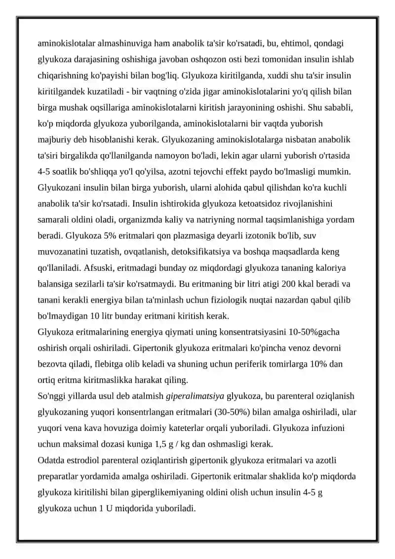 Parenteral Oziqlanish 4