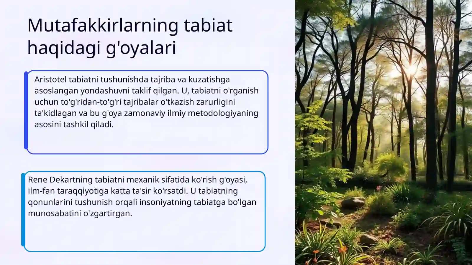 Tabiat bilan tanishtirishda mutafakkirlar merosidan foydalanish 4