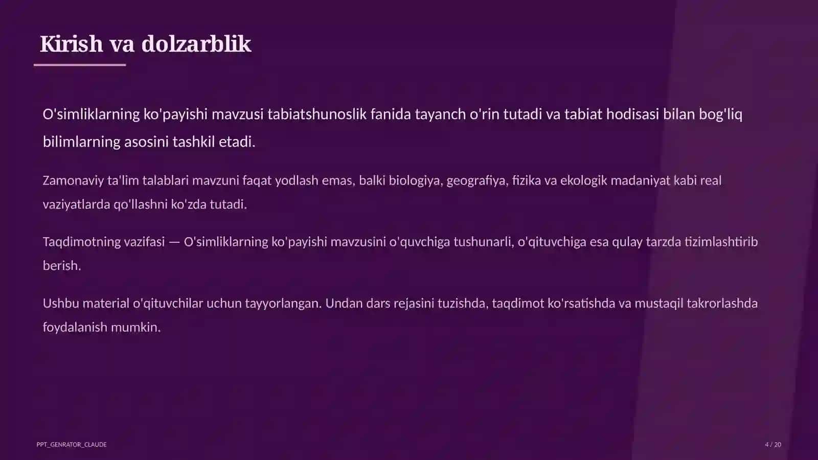 O'simliklarning ko'payishi (3-sinf) 4