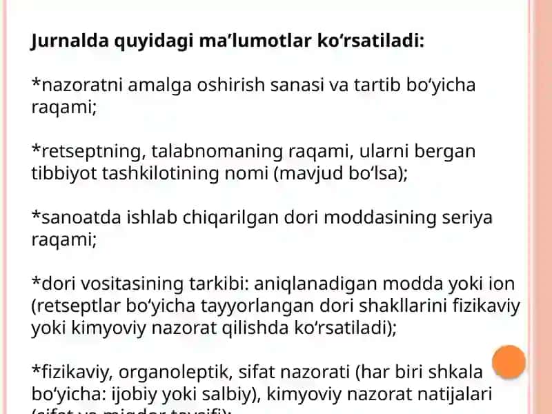 Dorivositalarining nazorati 4
