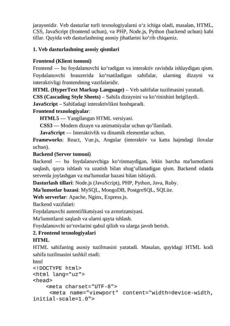 Vebga asoslangan dasturlar ishlab chiqish 4