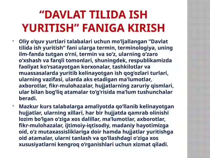 Davlat tilida ish yuritish 4