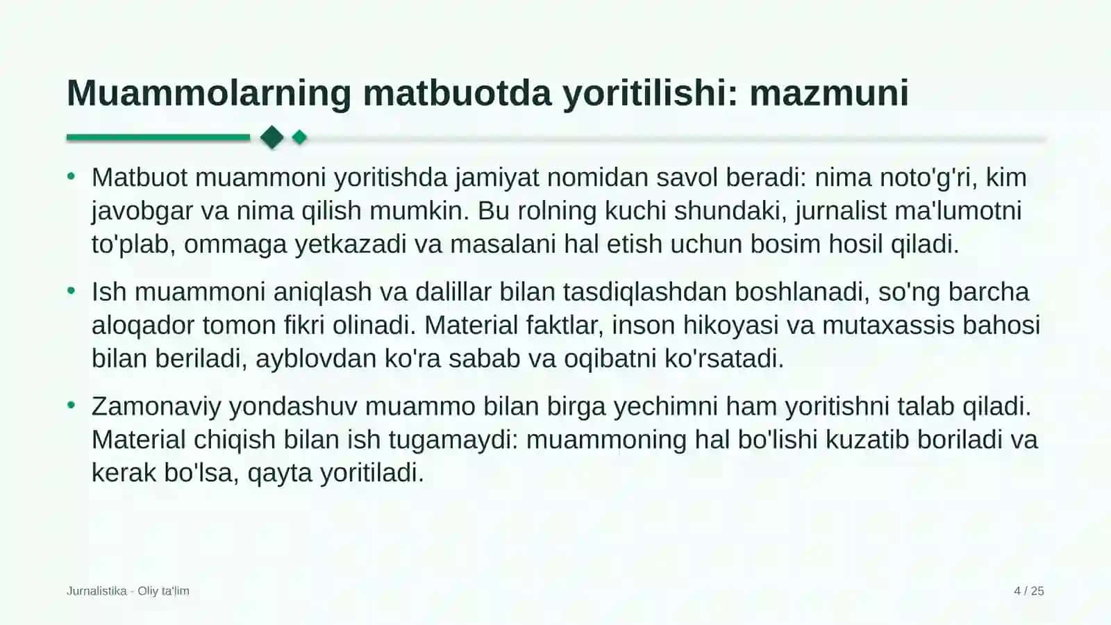 Telegram kanallarida muammolarning matbuotda yoritilishi 4