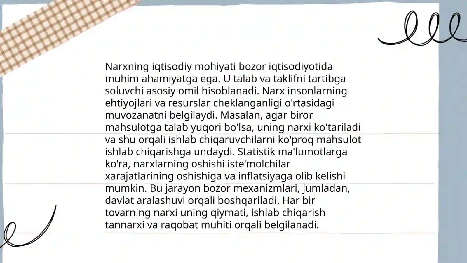 Narxning moxiyati va shakllanish xususiyatlari 4
