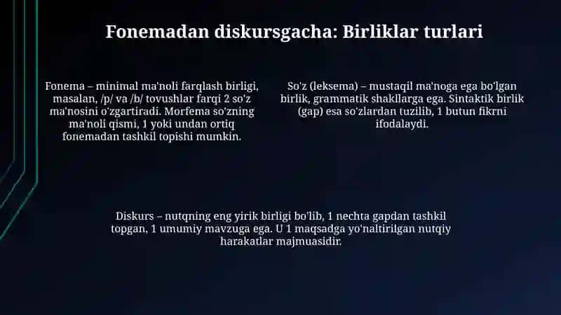 Til va Nutq Birliklari 4