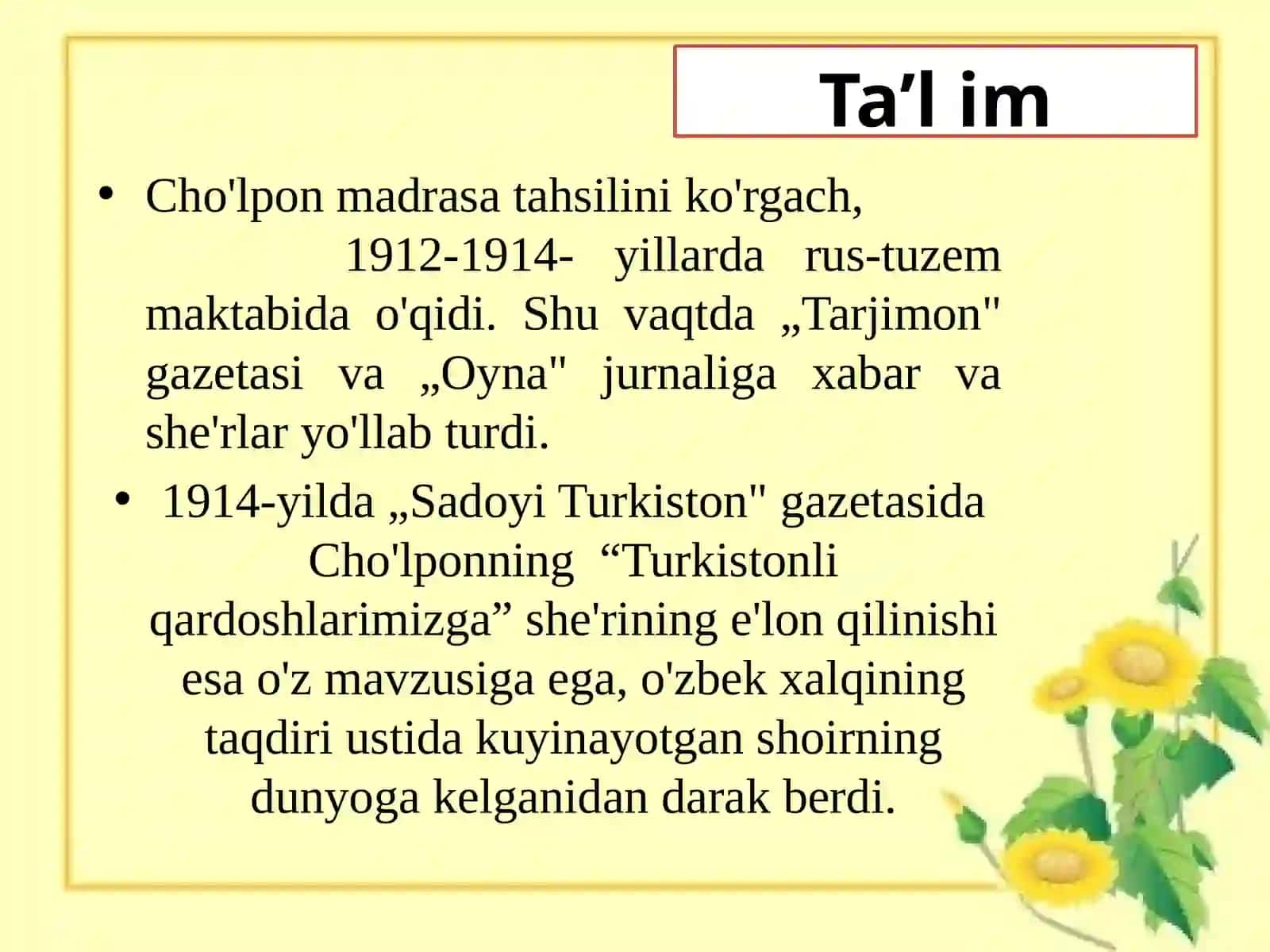 Abdulhamid Sulaymon o`g`li Cho`lpon 4