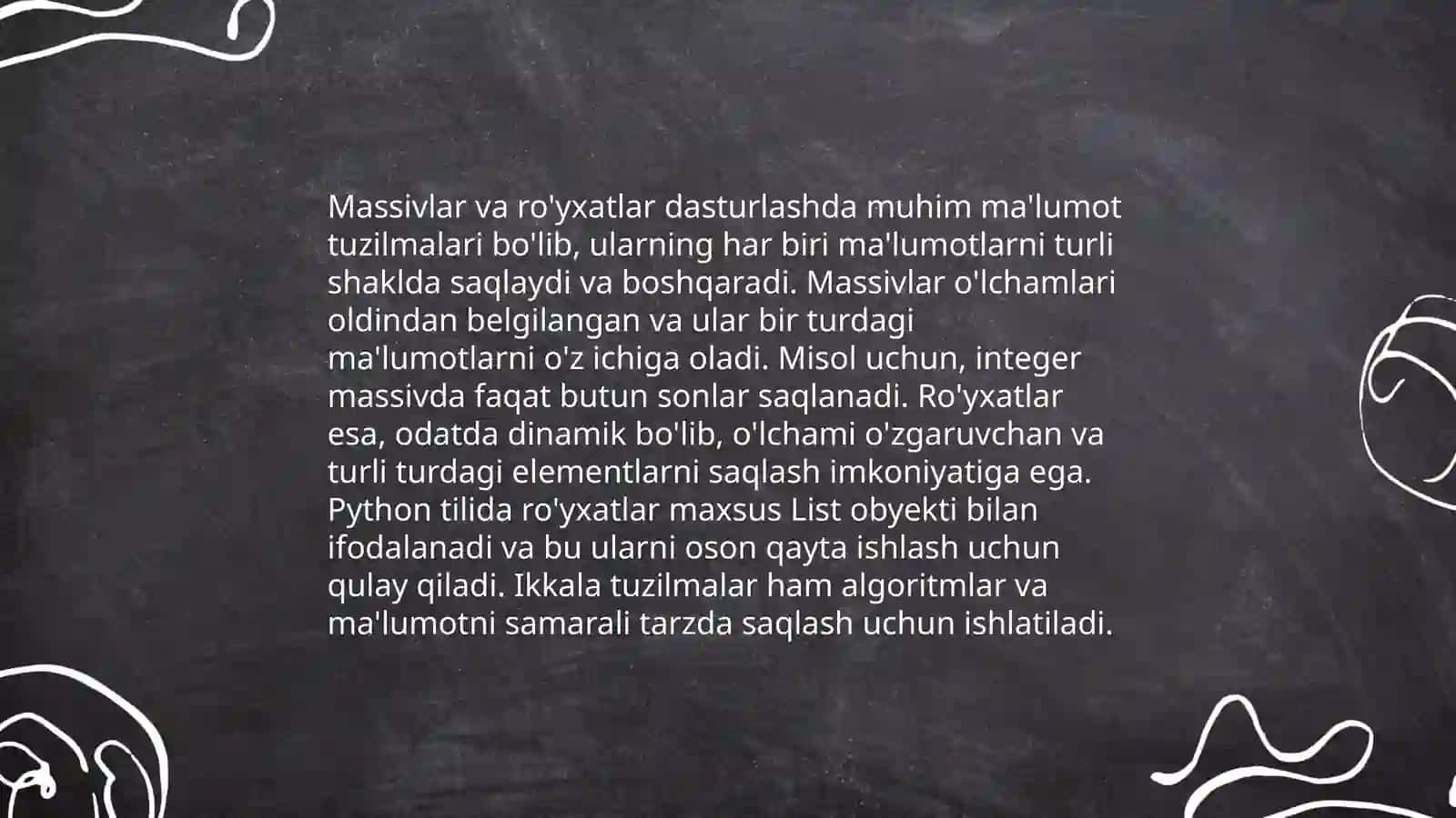 Algoritmlar va ma'lumotlar tuzilmalari 4