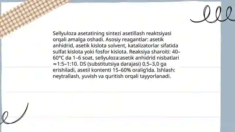Sellyulozaning oddiy efirlarini olish 4