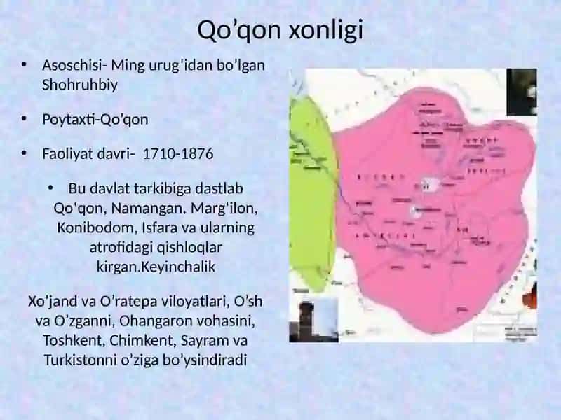 Qo’qon xonligidagi ijtimoiy-iqtisodiy, siyosiy, madaniy holat 4