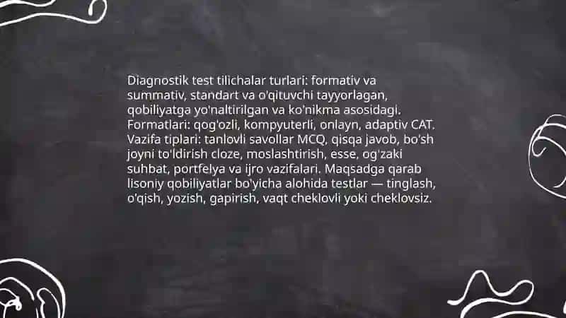 Diagnostik test tilichalar 4