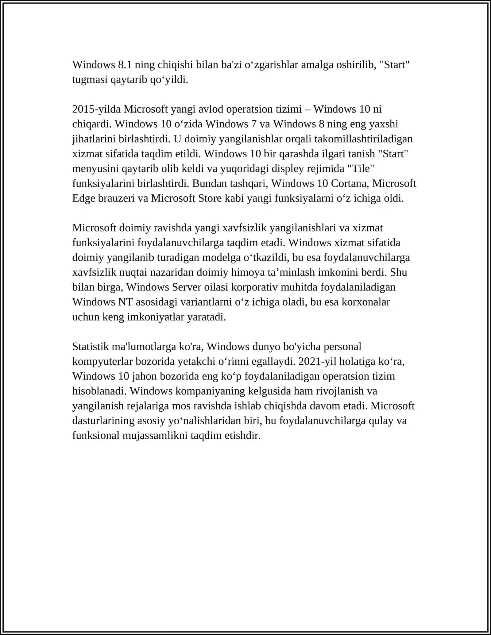 Microsoft Windows operatsion tizimi 4