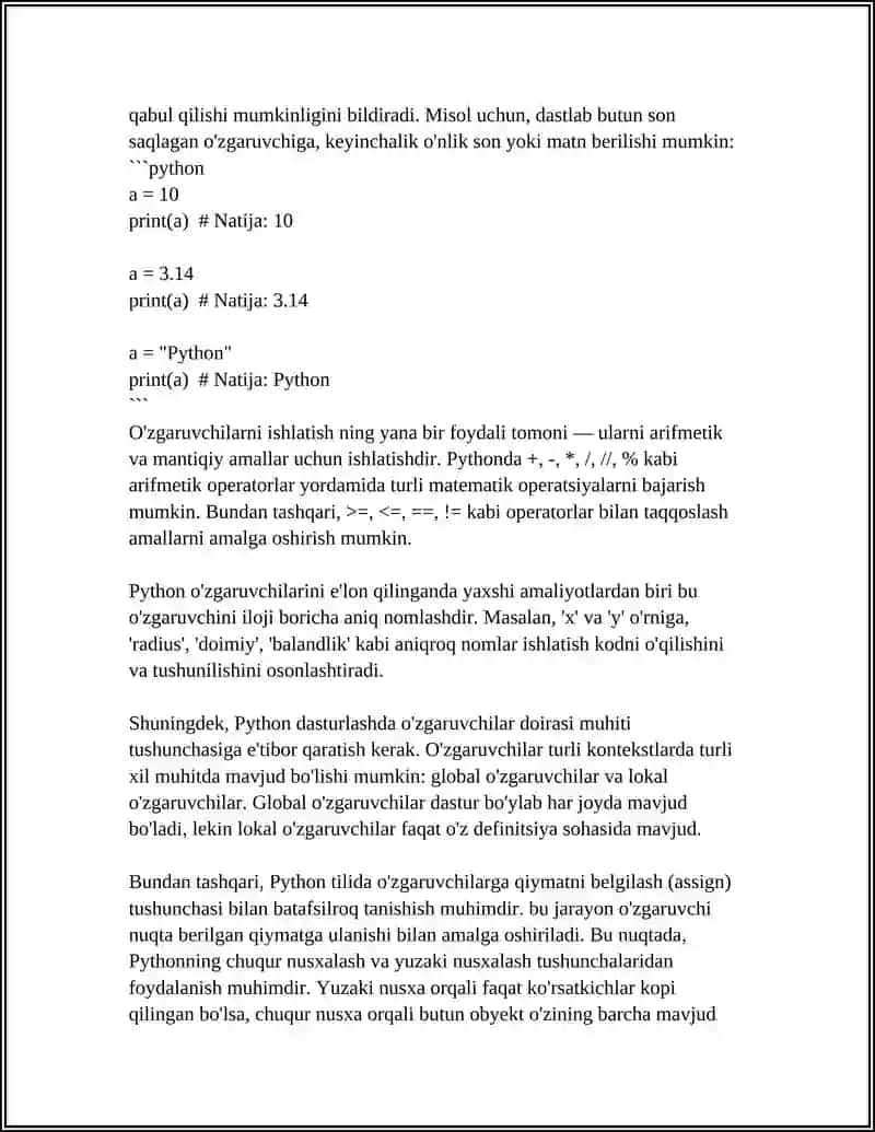PYTHON HAQIDA MUSTAQIL ISH 4