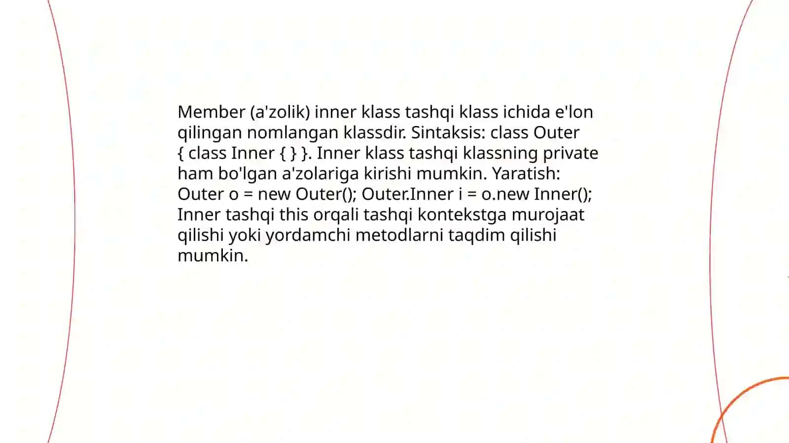 Javada Inner classlar 4