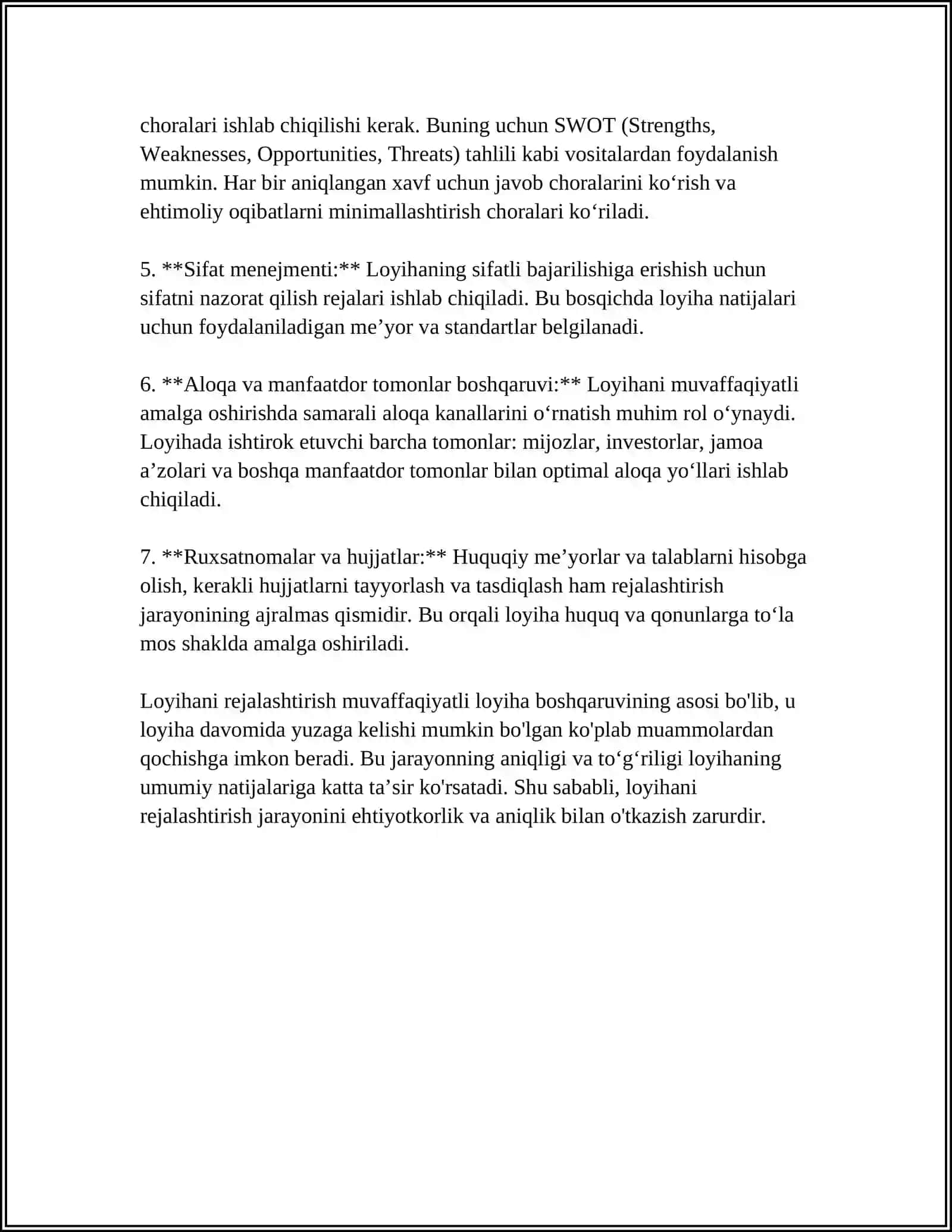 LOYIHANI REJALASHTIRISH 4