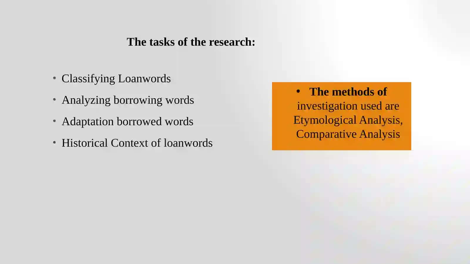 Borrowed words in the English language 4