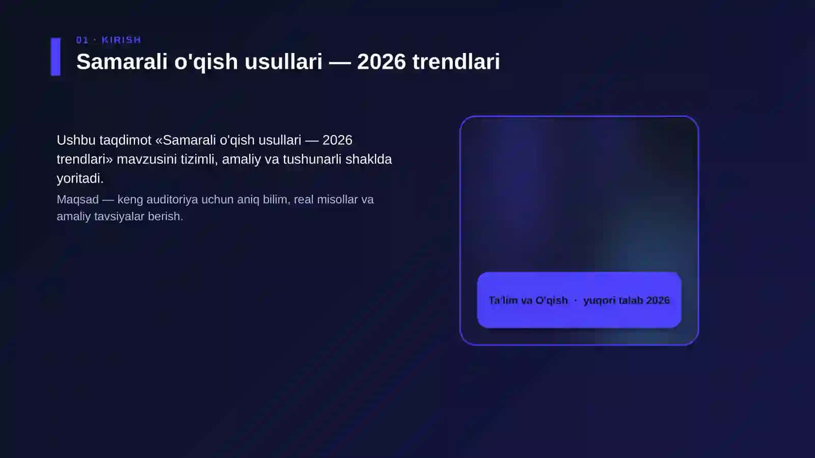 Samarali o'qish usullari — 2026 trendlari 4