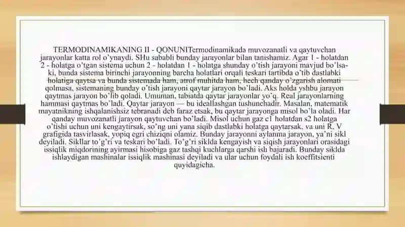 Termodinamika qonunlari 4