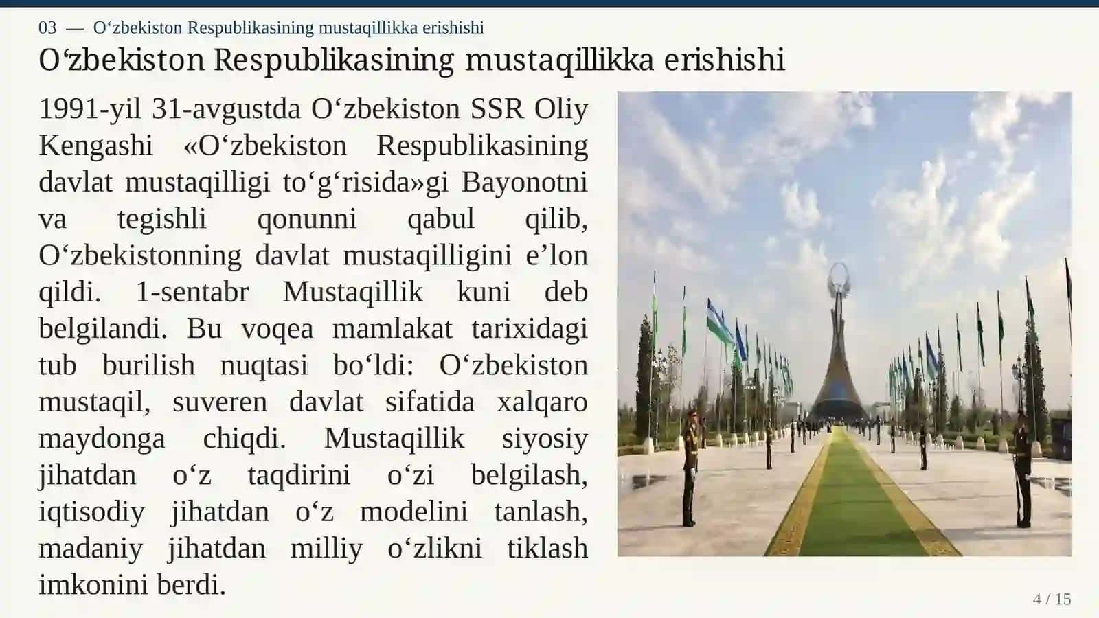 O'ZBEKISTONNING ENG YANGI TARIXI 4