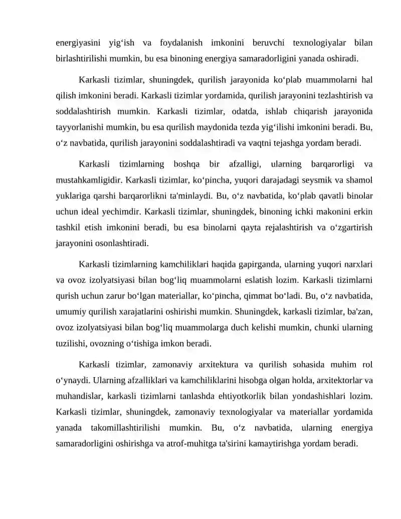 Fuqaro binolari karkasli va karkassiz tizimlari. 4