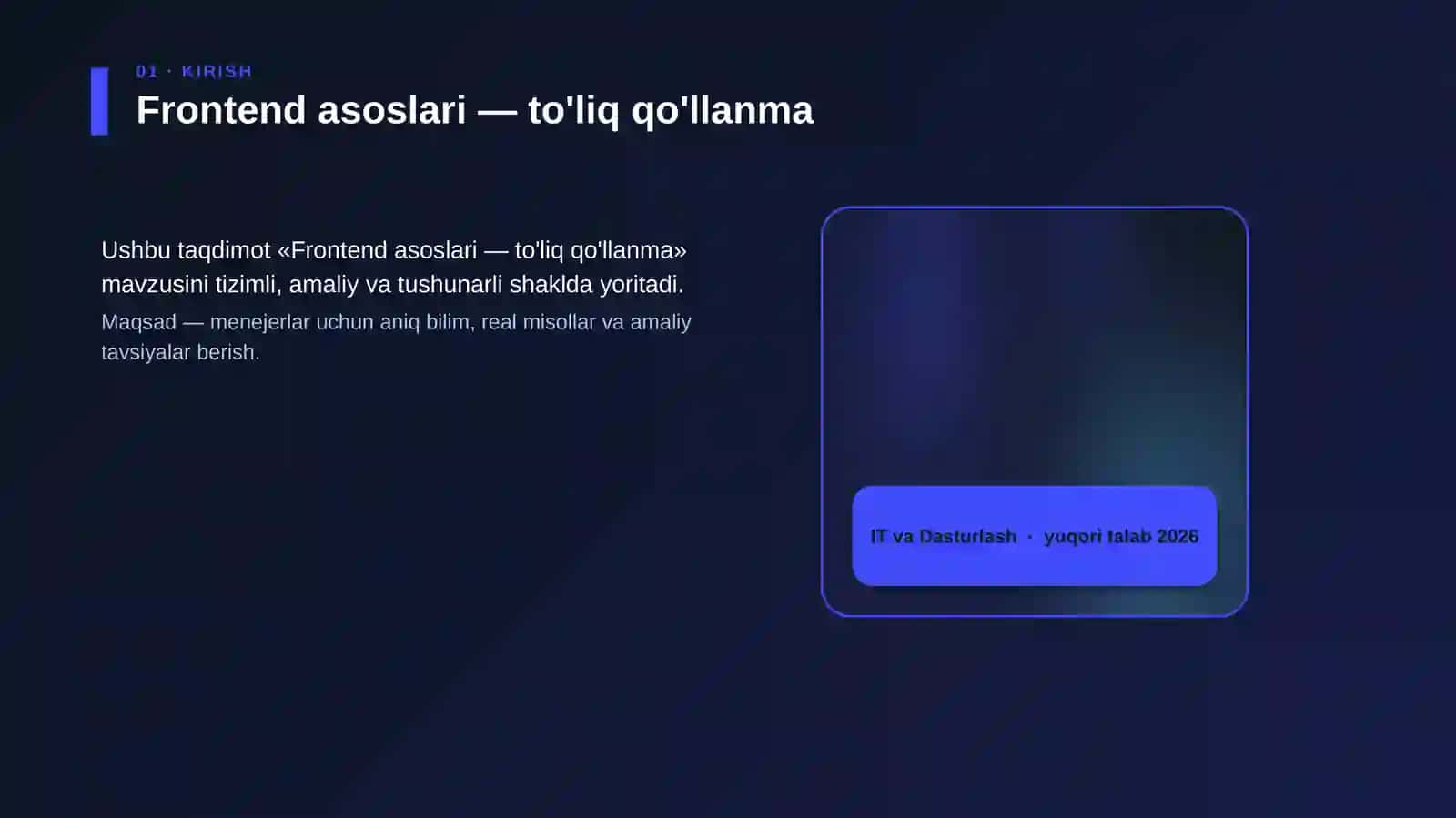 Frontend asoslari — to'liq qo'llanma 4