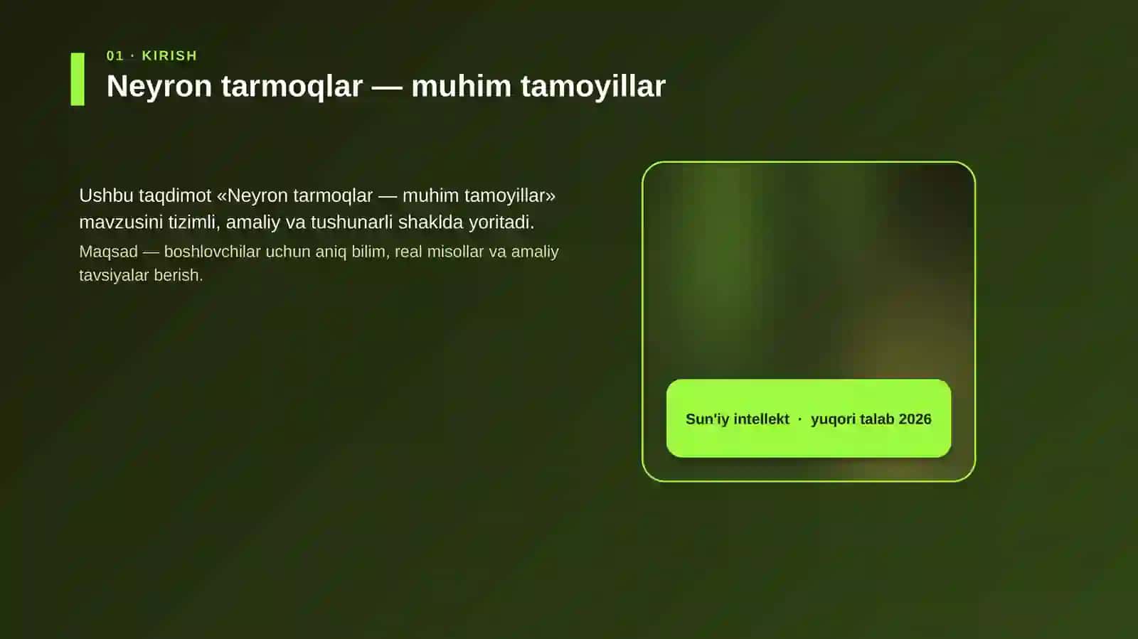 Neyron tarmoqlar — muhim tamoyillar 4