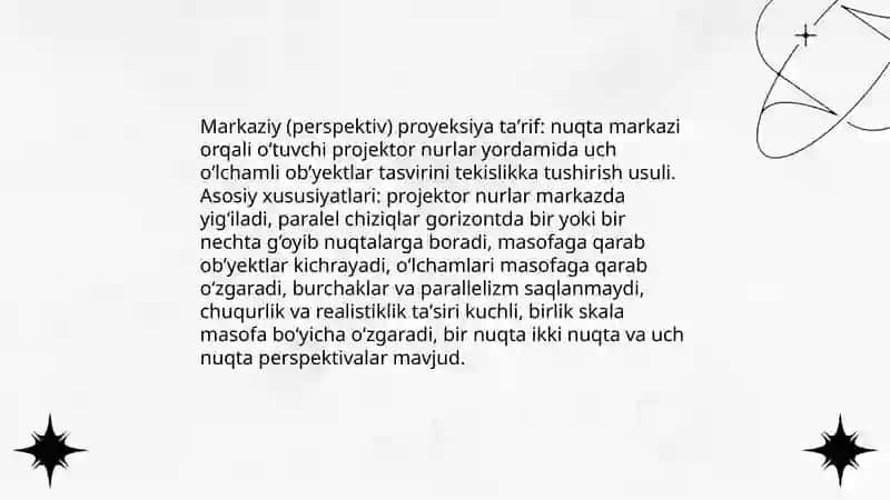 PROYEKSIYALASH USULLARI 4