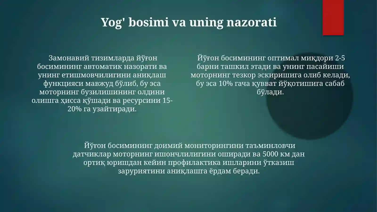 Dvigatellarning moylash tizimi 4