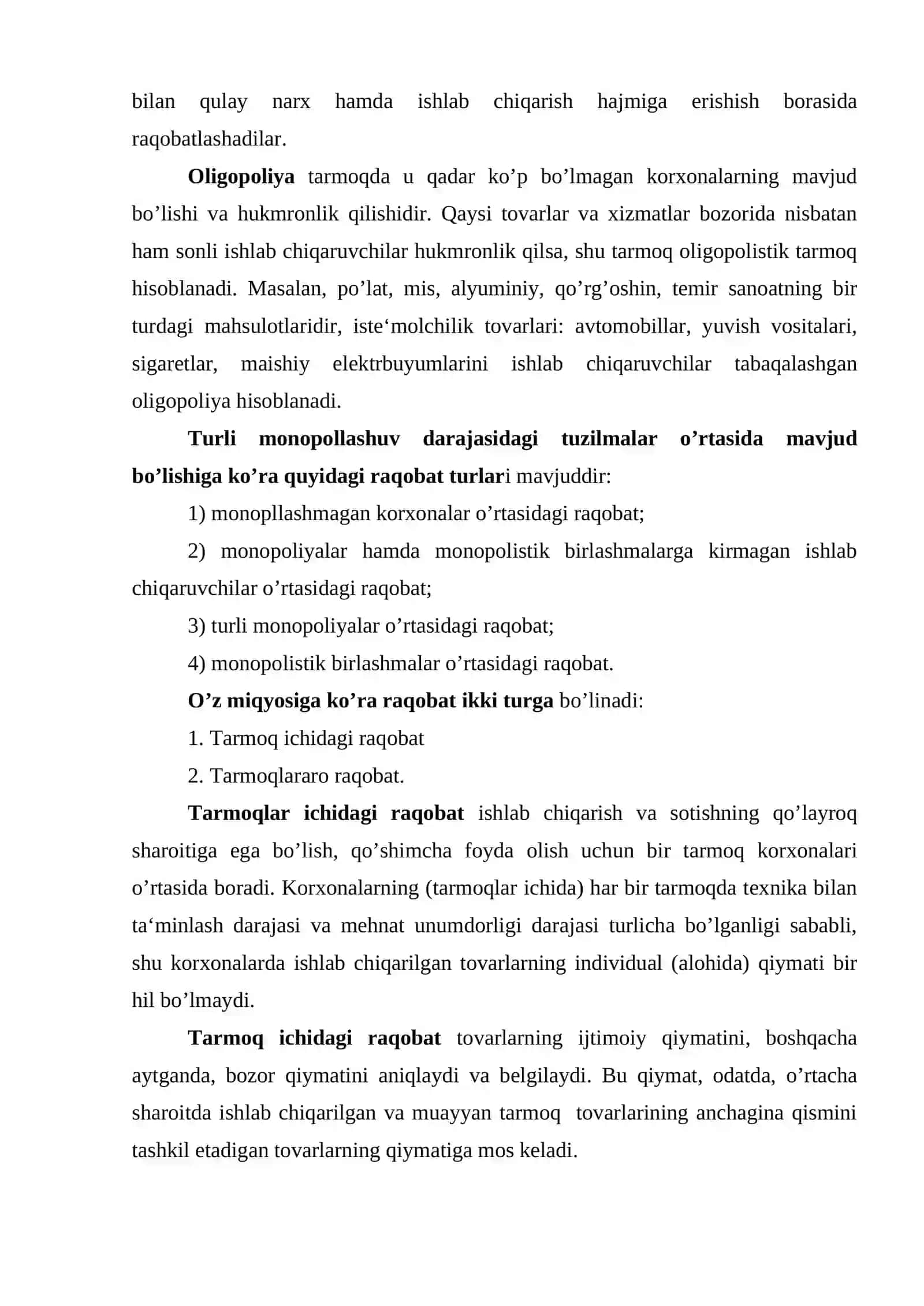 Raqobat va narxning shakllanishi 4