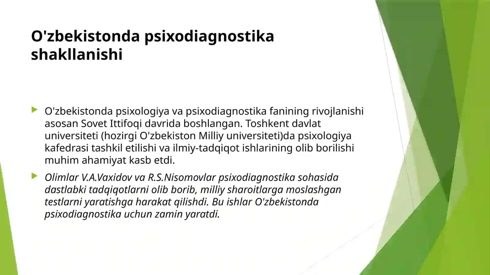 Oʻzbekistonda psixodiagnostika fanining rivojlanish tarixi 4