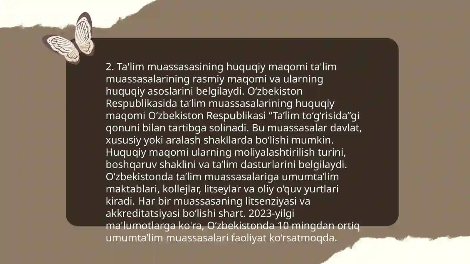 Ta'lim muassasasini boshqarishga doir huquqiy me`yoriy hujjatlar doirasida taqdimot tayyorlash 4