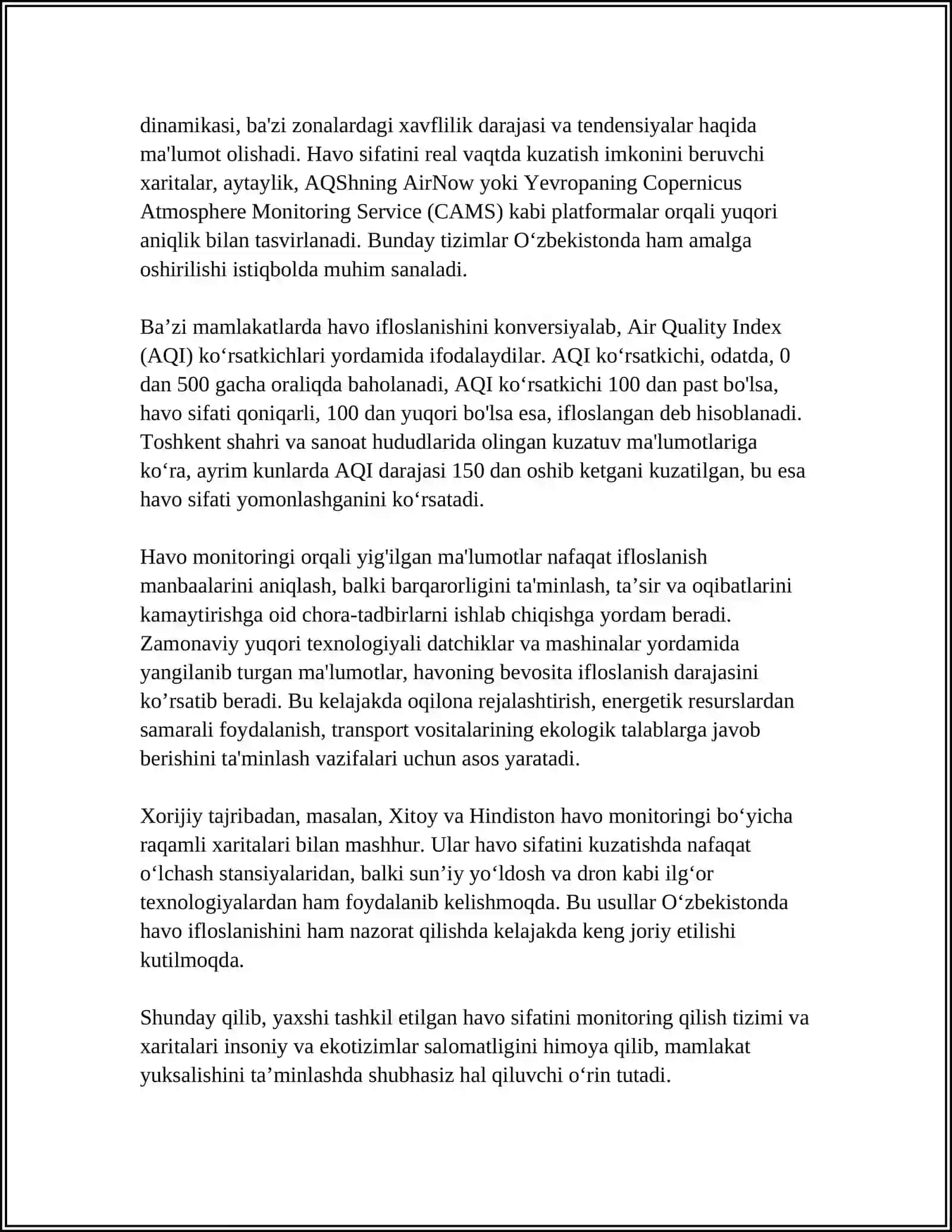 EKOLOGIK MONITORING ASOSIDA MAVZULI XARITALAR TUZISH 4