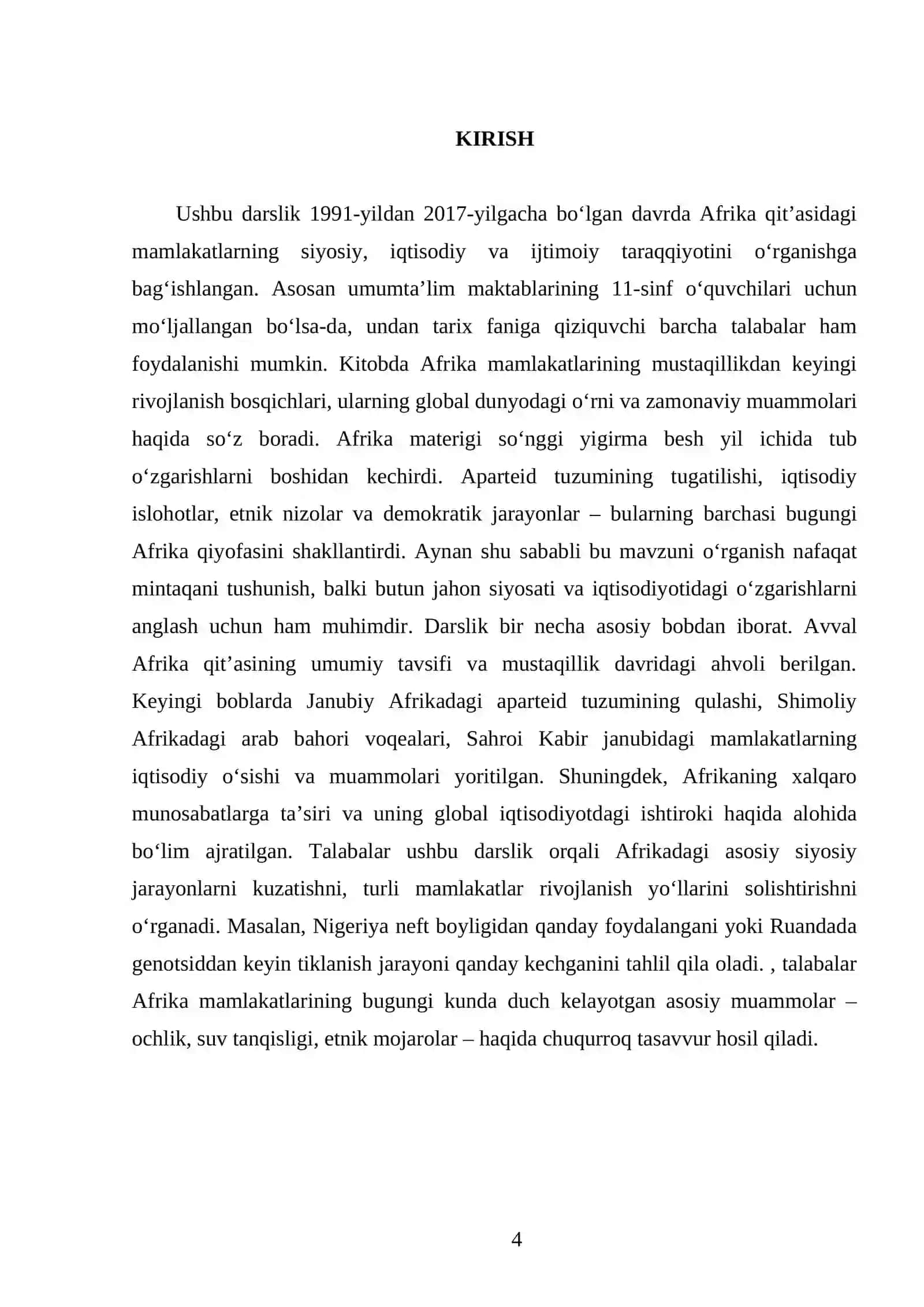 1991 – 2017-YILLARDA AFRIKA MAMLAKATLARI 11- SINF 4