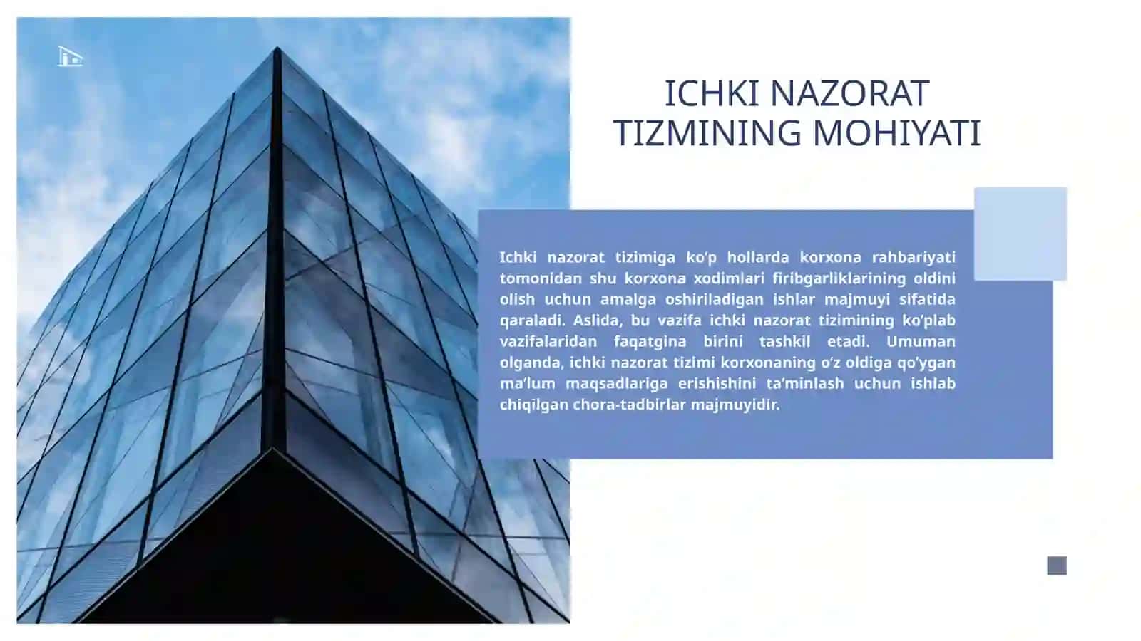 Ichki nazorat tizimini o'rganish 4