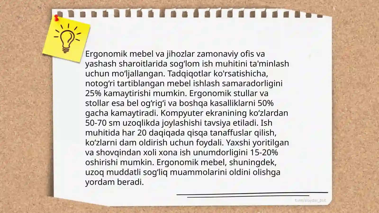 Ish joyini tòĝri tashkil etish 4