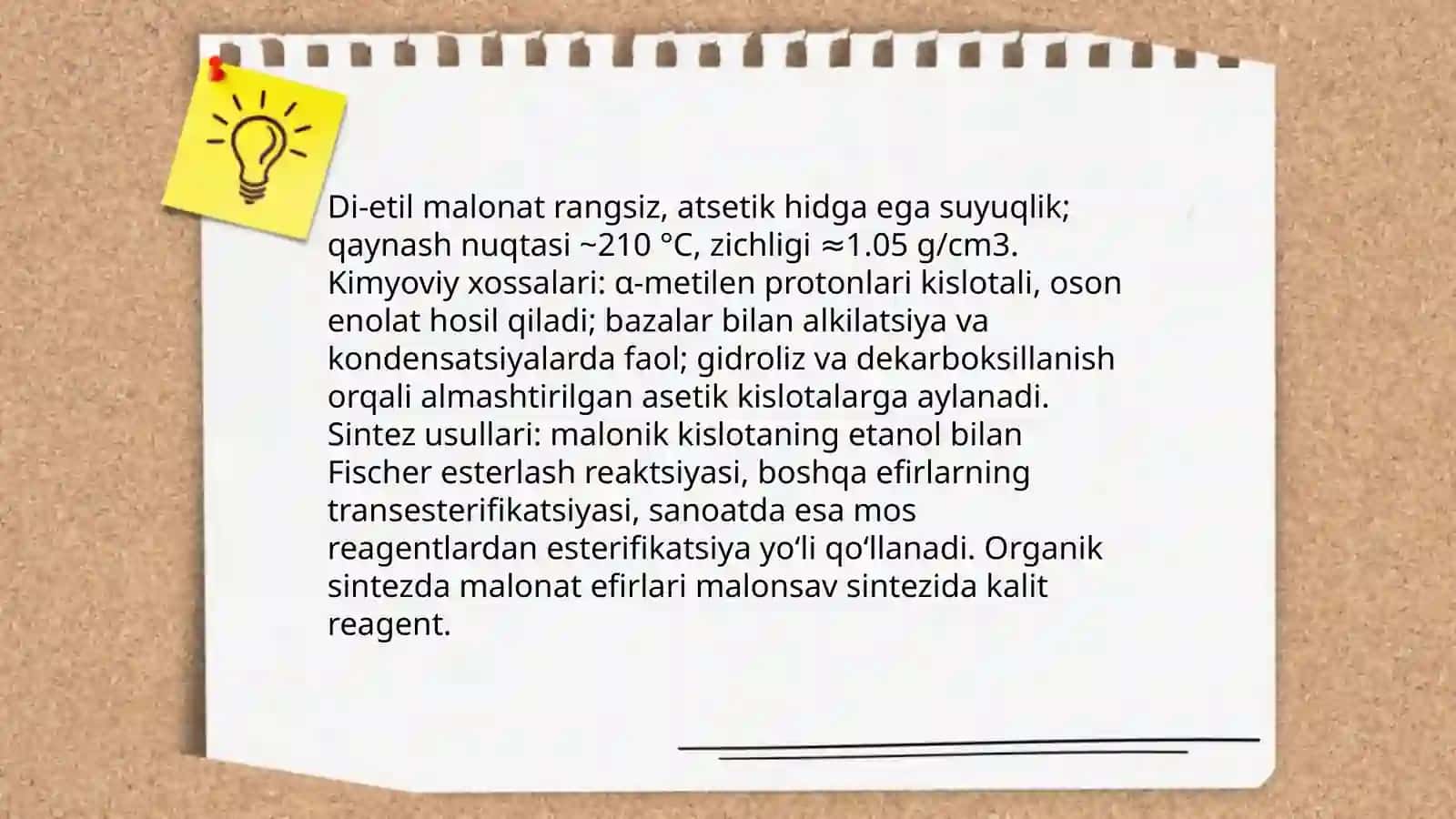 Malon kislataning efirlari va ularning organik sintezdagi roli 4