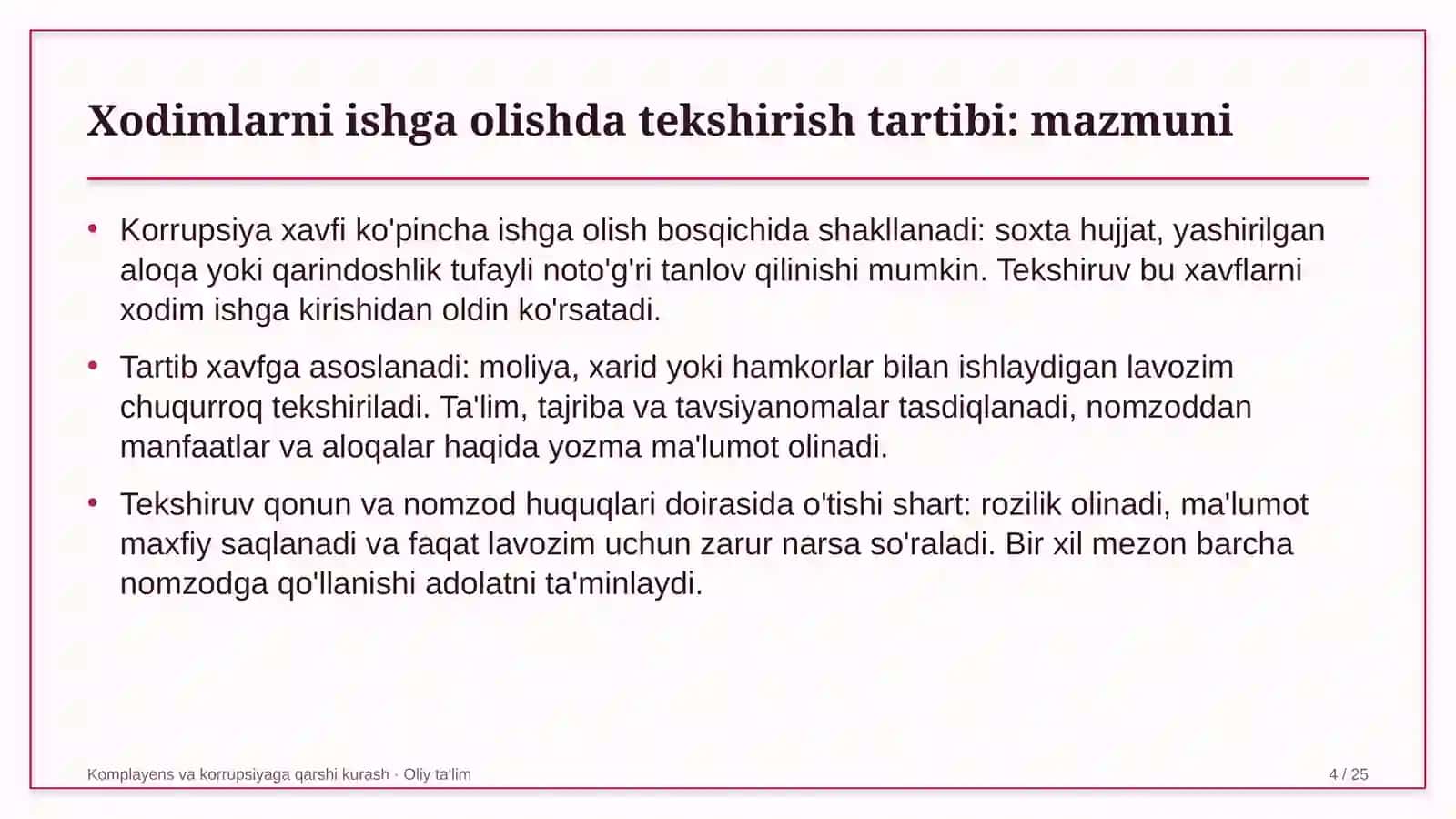 Dorixonalarda xodimlarni ishga olishda tekshirish tartibi 4