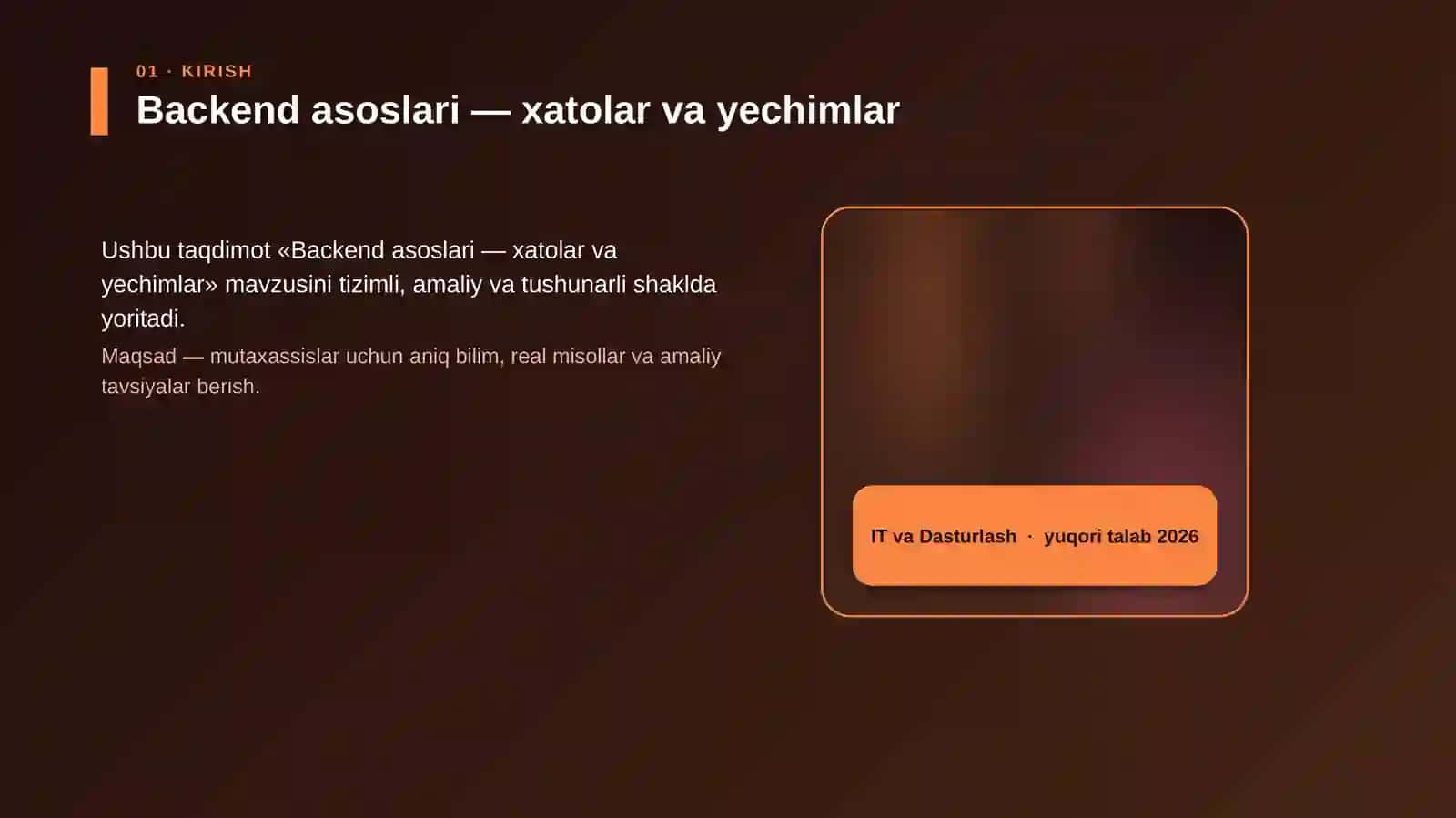 Backend asoslari — xatolar va yechimlar 4