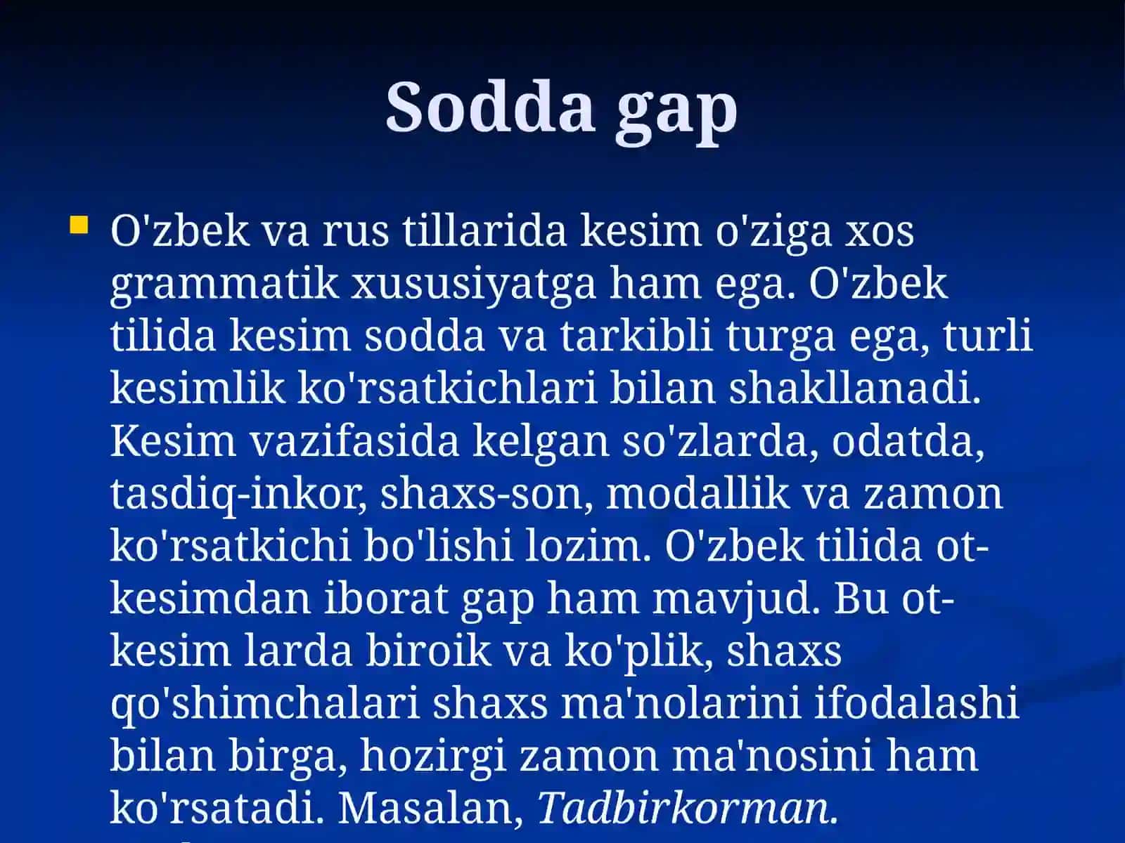 Sodda gaplarning uslubiy imkoniyati 4