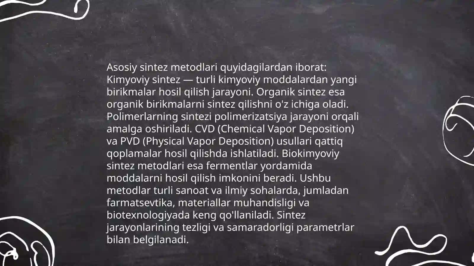 Organik modda sintezining shakilanishi 4
