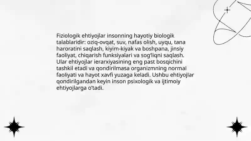 Inson ehtiyojlarining ierarxiyasi 4