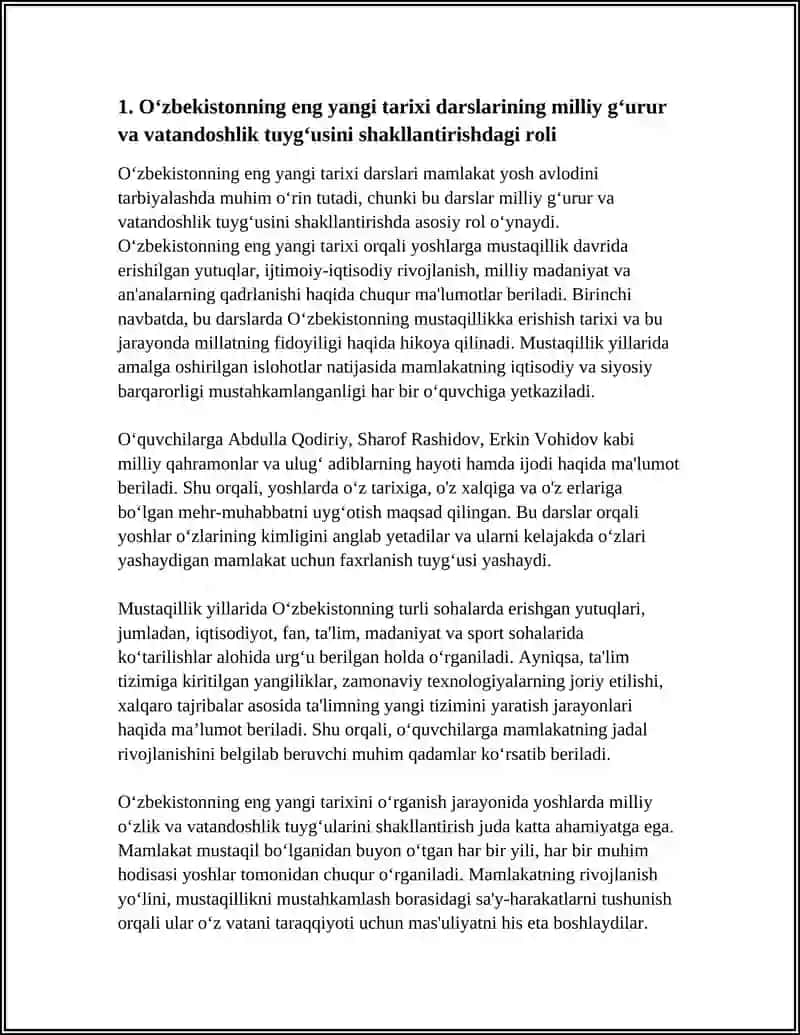 O‘zbekistonning eng yangi tarixi fani 4
