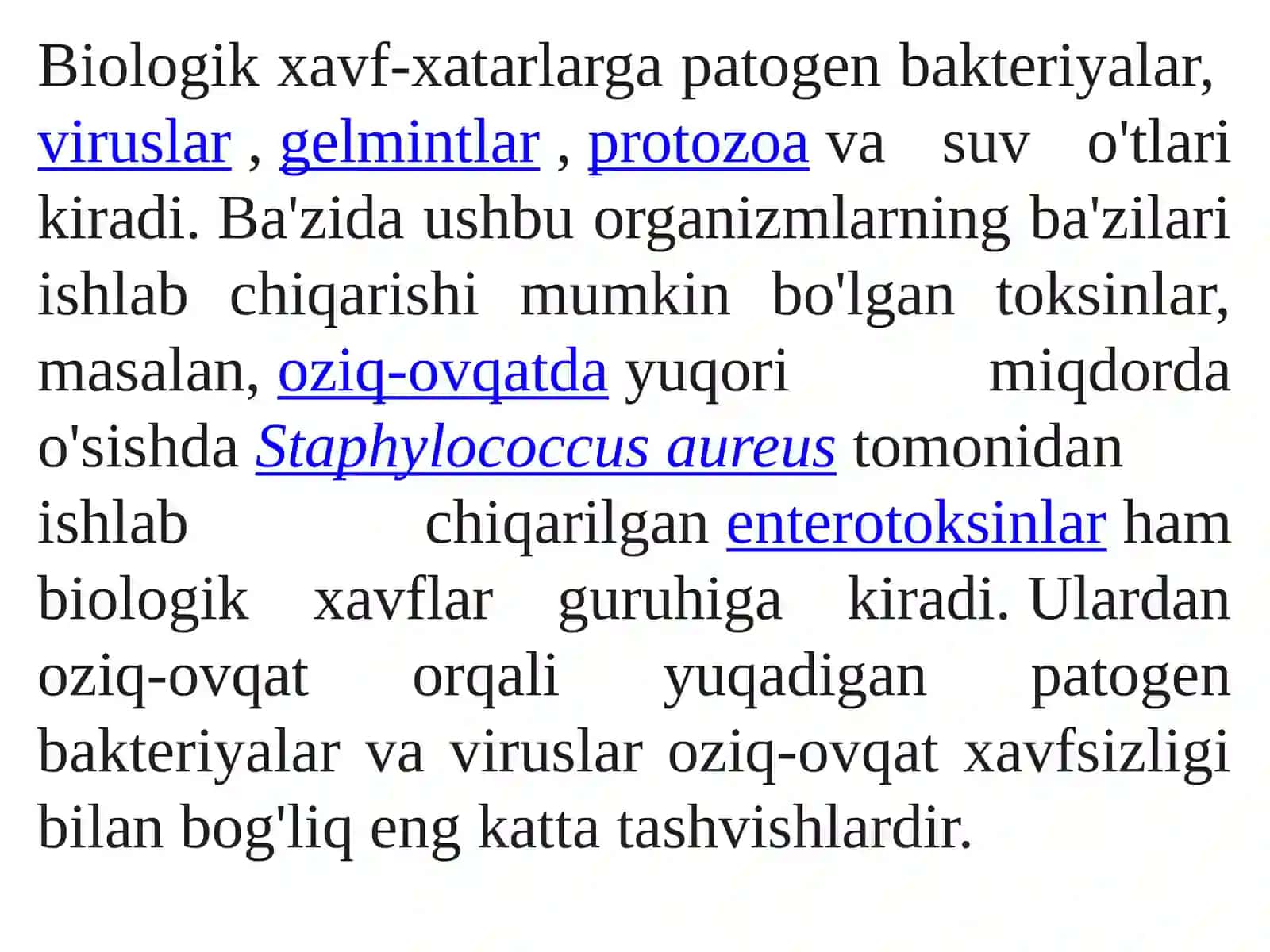 Mikroorganizmlar tomonidan keltirib chiqariladigan yangi xavflar va ularni baholash 4